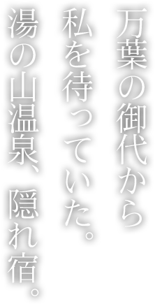 万葉の御代から私を待っていた。湯の山温泉、隠れ宿。